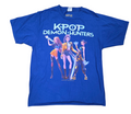 Netflix K-Pop Demon Hunters Huntrix Huntr/X Golden Trio Pose Blue T Shirt Large