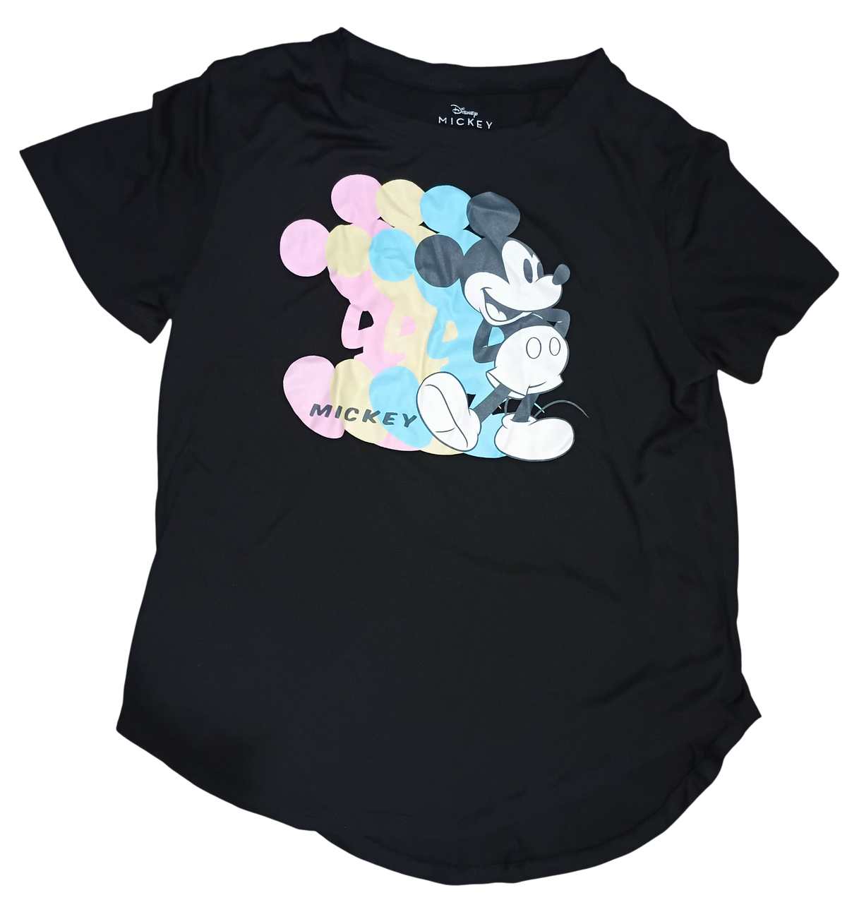 Disney Mickey Mouse Pastel Repeat Lightweight Jersey Knit T Shirt Large 11/13
