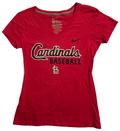 Nike St. Louis Cardinals Baseball MLB Slim Fit Women Red V-Neck Small T-Shirt