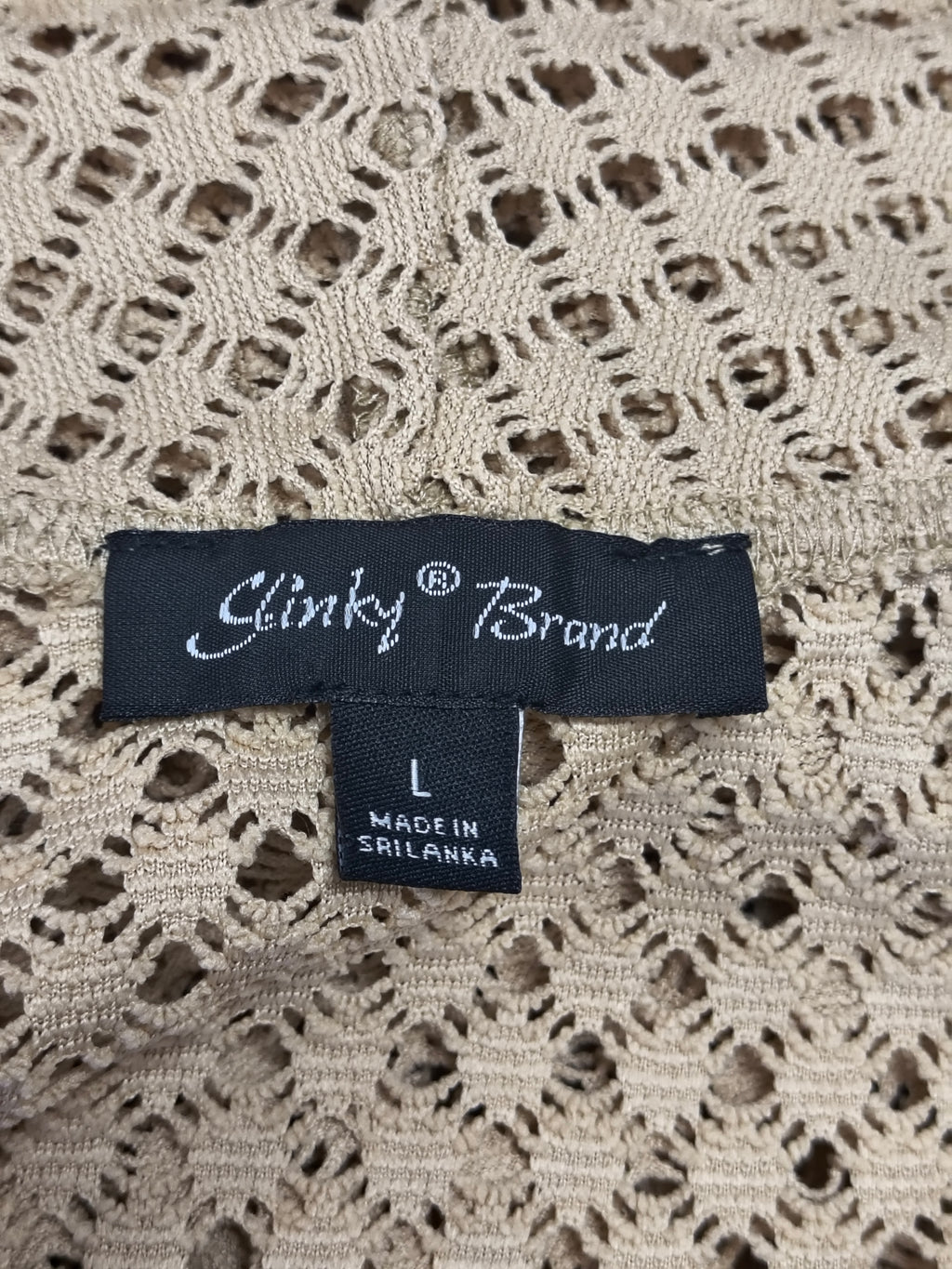 Slinky Brand 3 Piece Tan Duster Cardigan Tank Pant Set Elastic Waist Stretch image 5