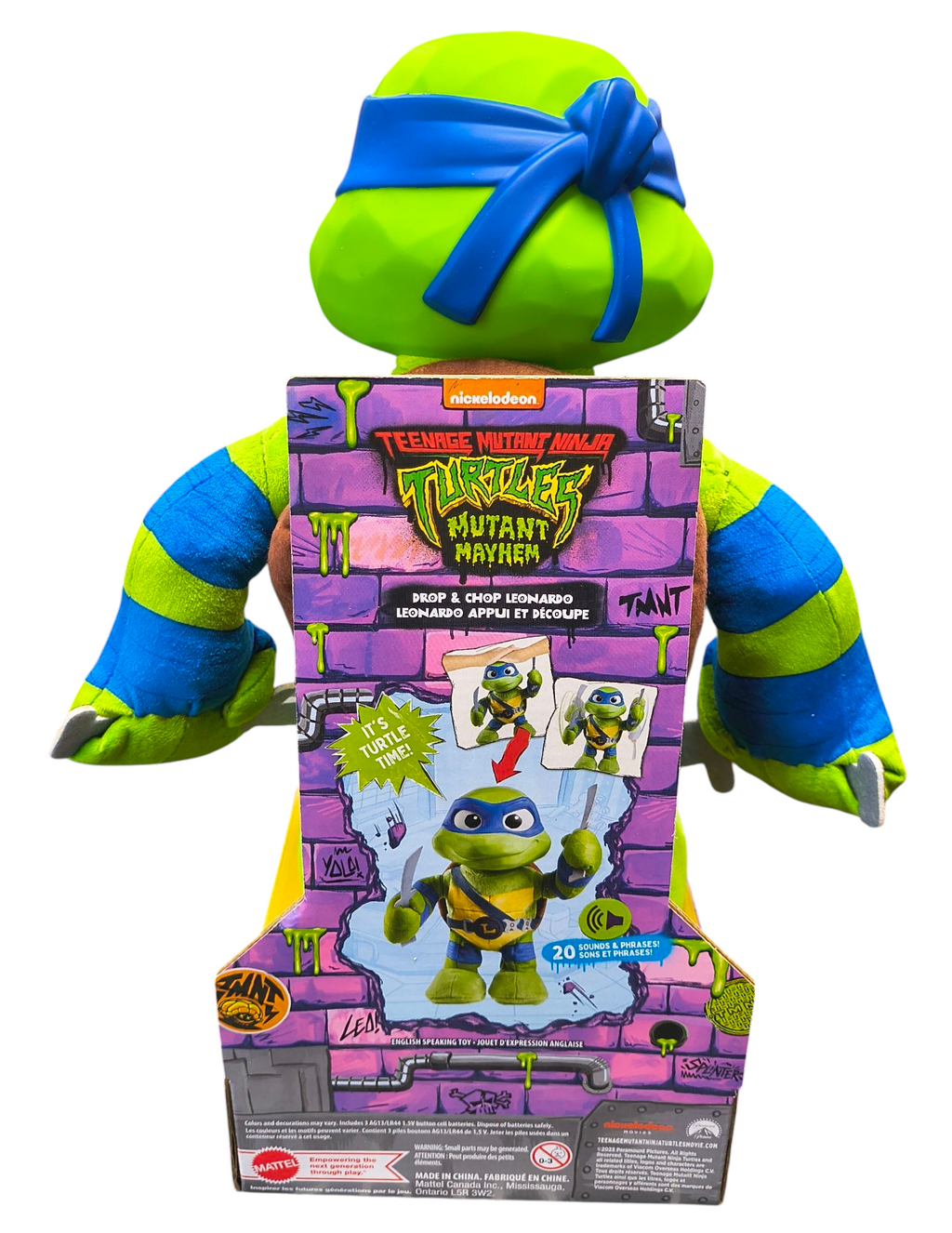 2023 TMNT Teenage Mutant Ninja Turtles Mutant Mayhem Leonardo Plush Toy w/ Sound image 2
