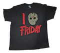 Friday the 13th I Love Friday Jason Vorhees Hockey Mask Black T-Shirt Size Large