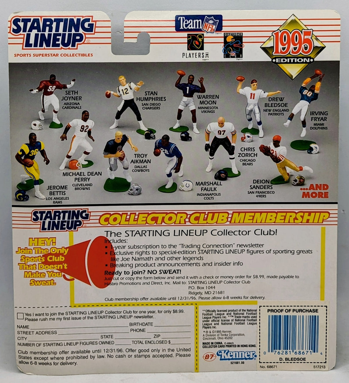 1995 Kenner Starting Lineup Drew Bledsoe New England Patriots NFL Figure image 2