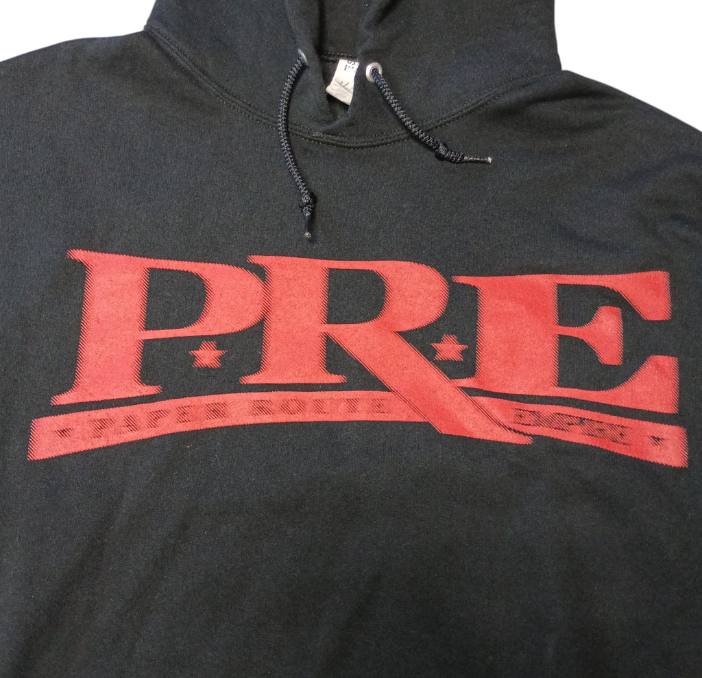Jerzees Paper Route Empire PRE Blur Logo Black Glockoma Hoodie Homer Size M image 3