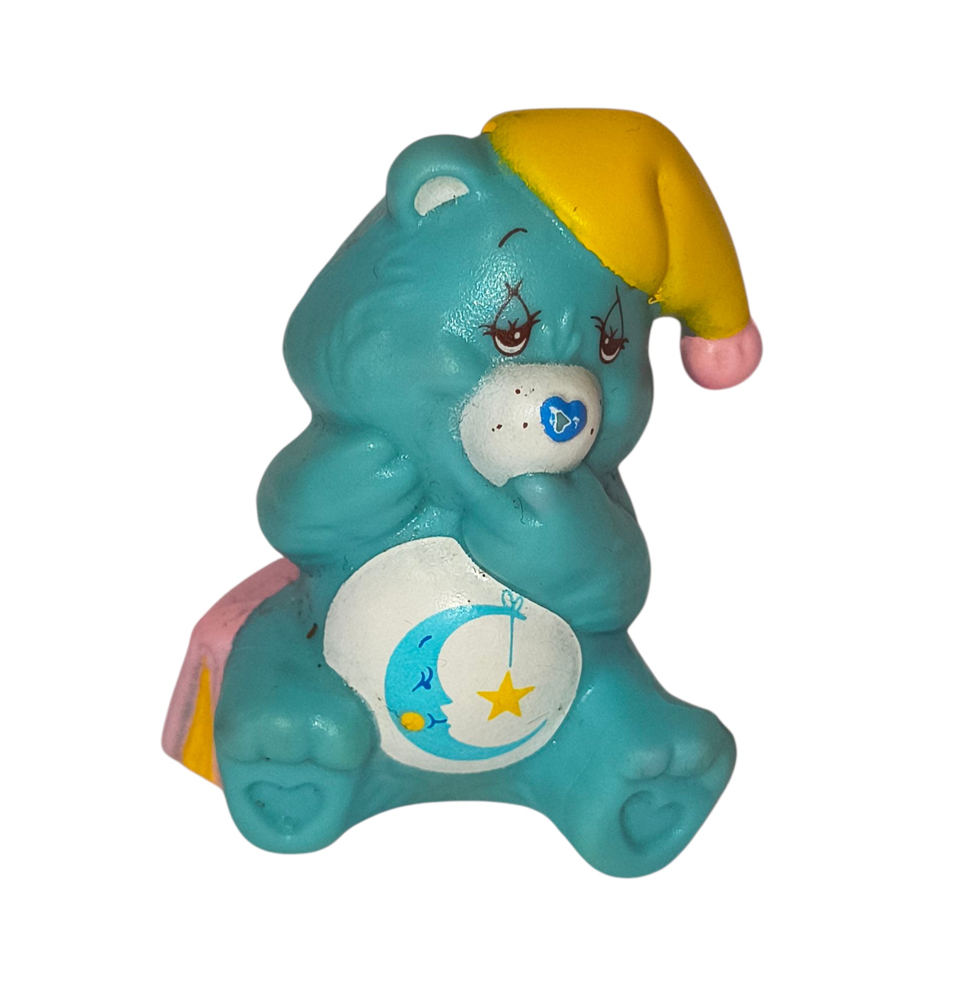 1983 AGC Care Bear Sleepy Bedtime Bear w/ Story Book PVC Figurine