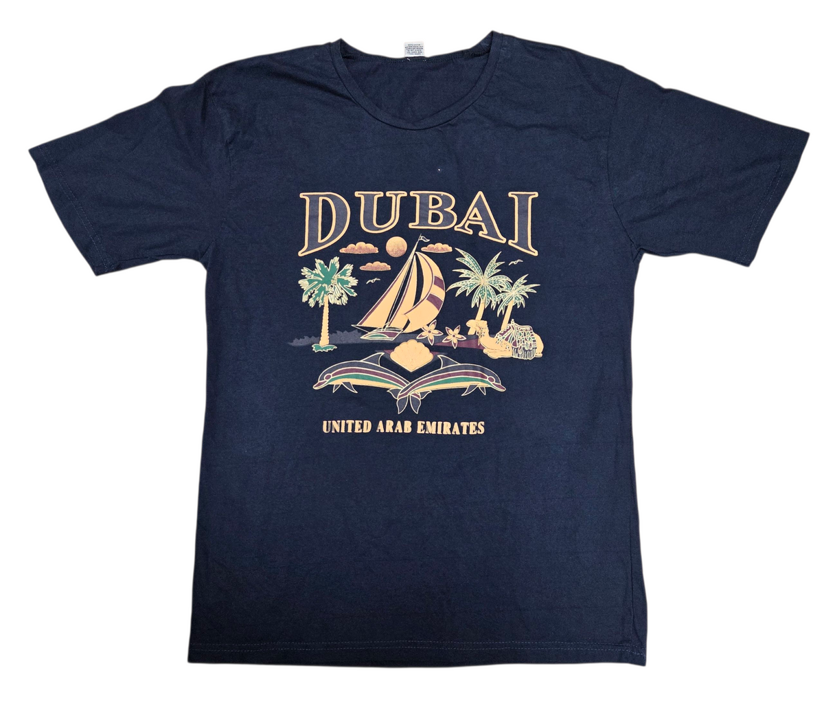 AST Dubai United Arab Emirates Pre-Shrunk Navy Blue T-Shirt Size XL