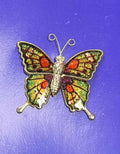 Beautiful Gold Tone Butterfly Multicolored Enamel Pin Brooch