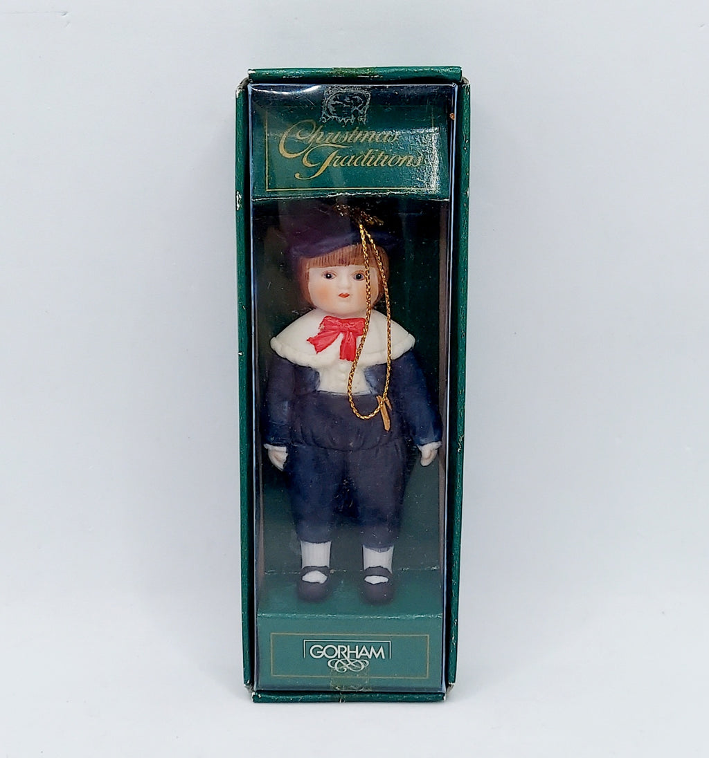 1987 Gorham Christmas Traditions Doll Ornament Christopher G2305
