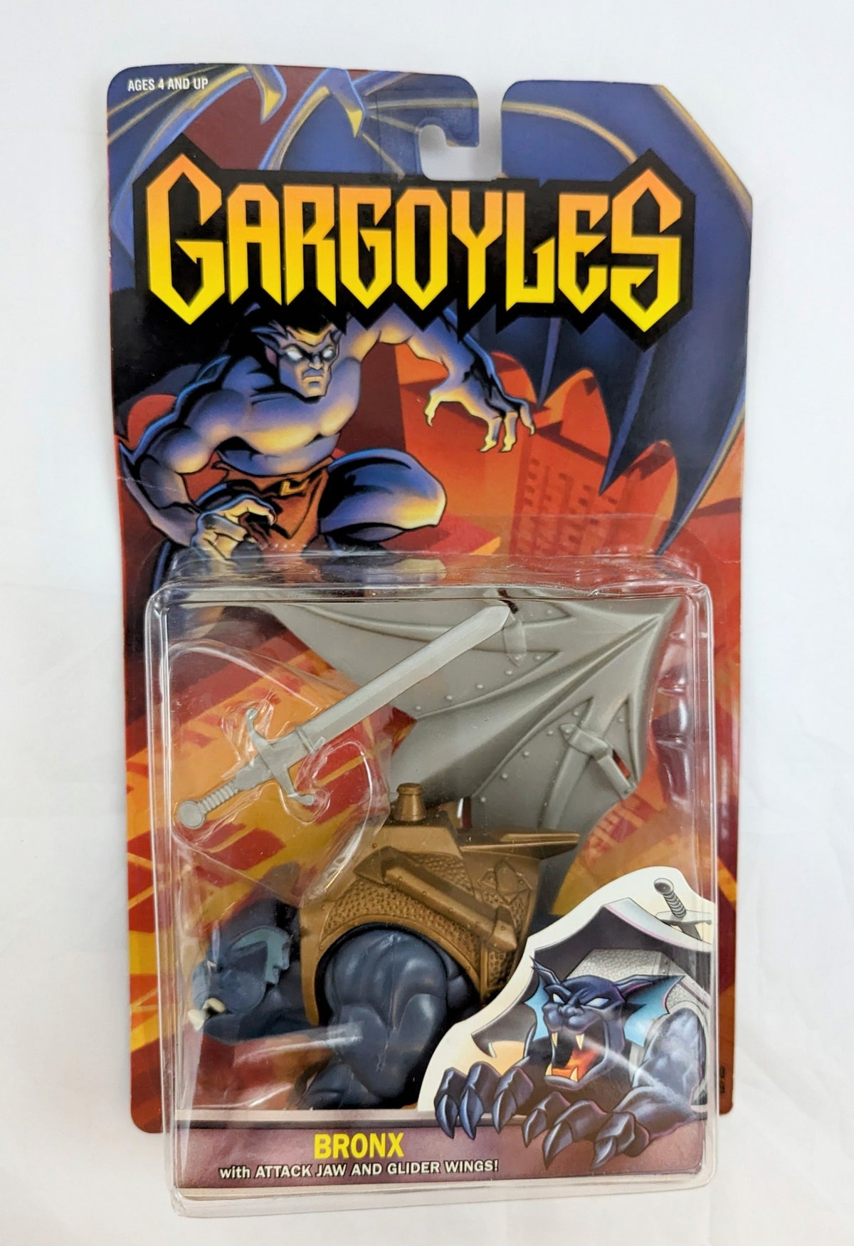 1995 Kenner Gargoyles Bronx Attack Jaw & Glider Wings Action Figure