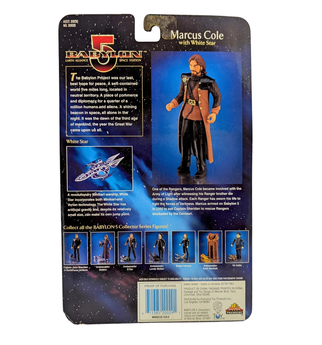 1997 Premiere Babylon 5 Marcus Cole w/ White Star Action Figure image 2