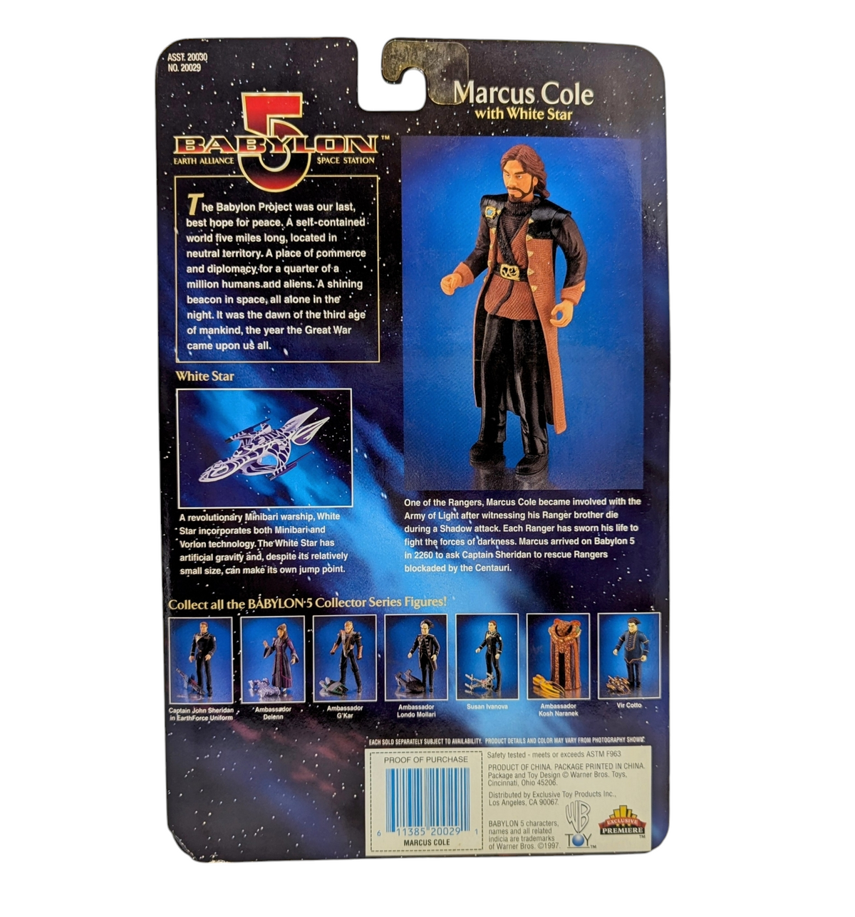 1997 Premiere Babylon 5 Marcus Cole w/ White Star Action Figure image 2