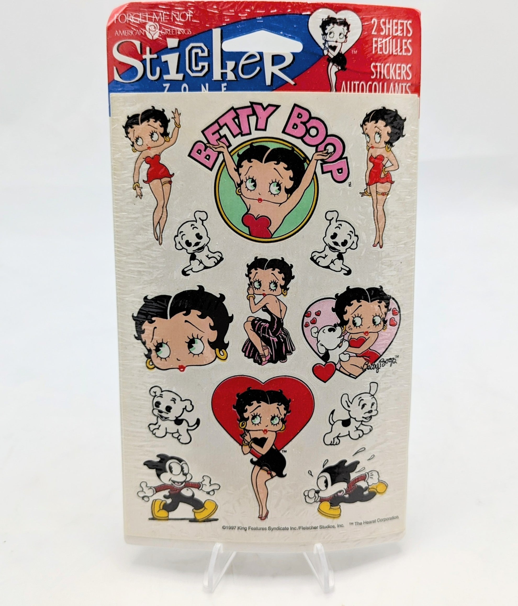 1998 American Greetings Forget Me Not Betty Boop Stickers 2 Sheets In Pack