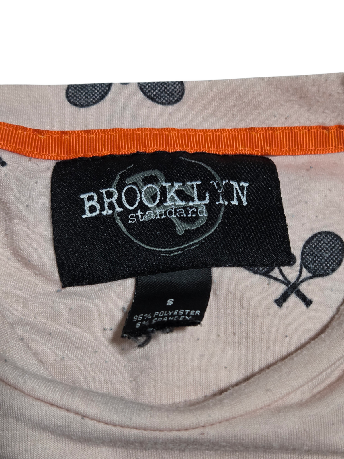 Brooklyn Standard Tennis Pattern Emblem All Over T-Shirt Size Small image 3
