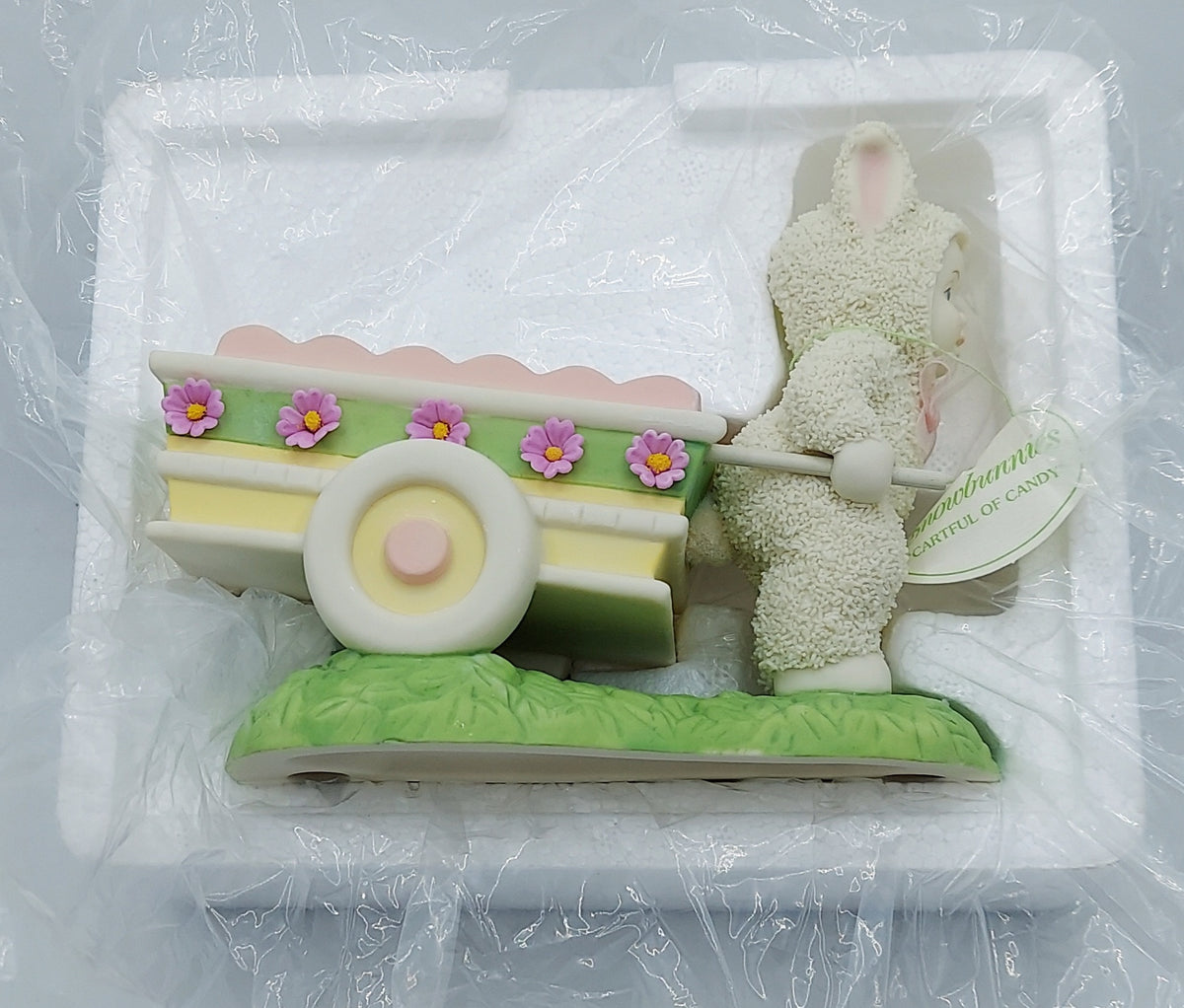 2005 Department 56 Snowbunnies Cartful of Candy Candy Dish Figurine image 2