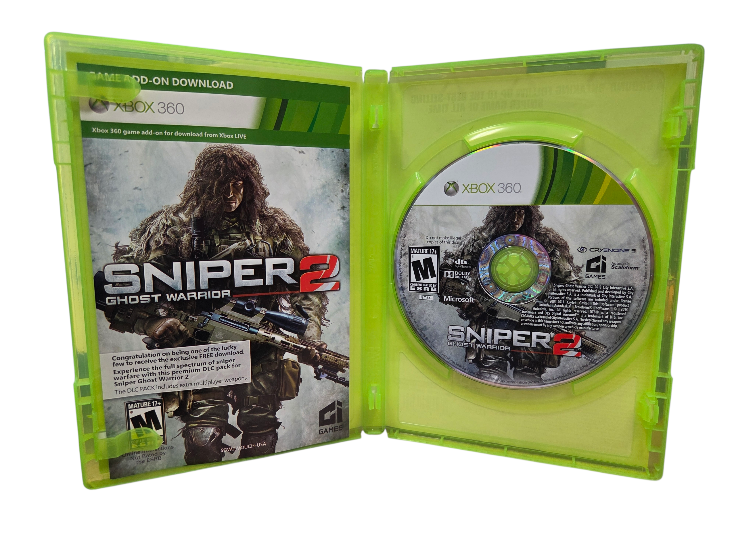 2013 CI Games Sniper Ghost Warrior 2 Microsoft Xbox 360 Complete image 2