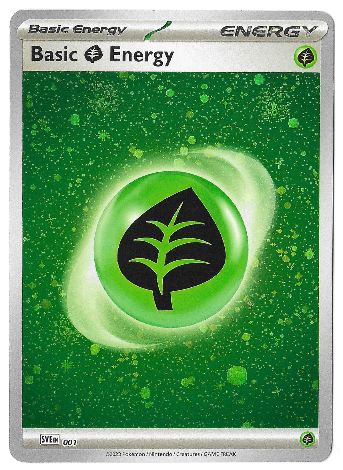 2023 Pokemon TCG 001 Scarlet & Violet G6 Grass Energy Cosmos Holo 3 Swirls