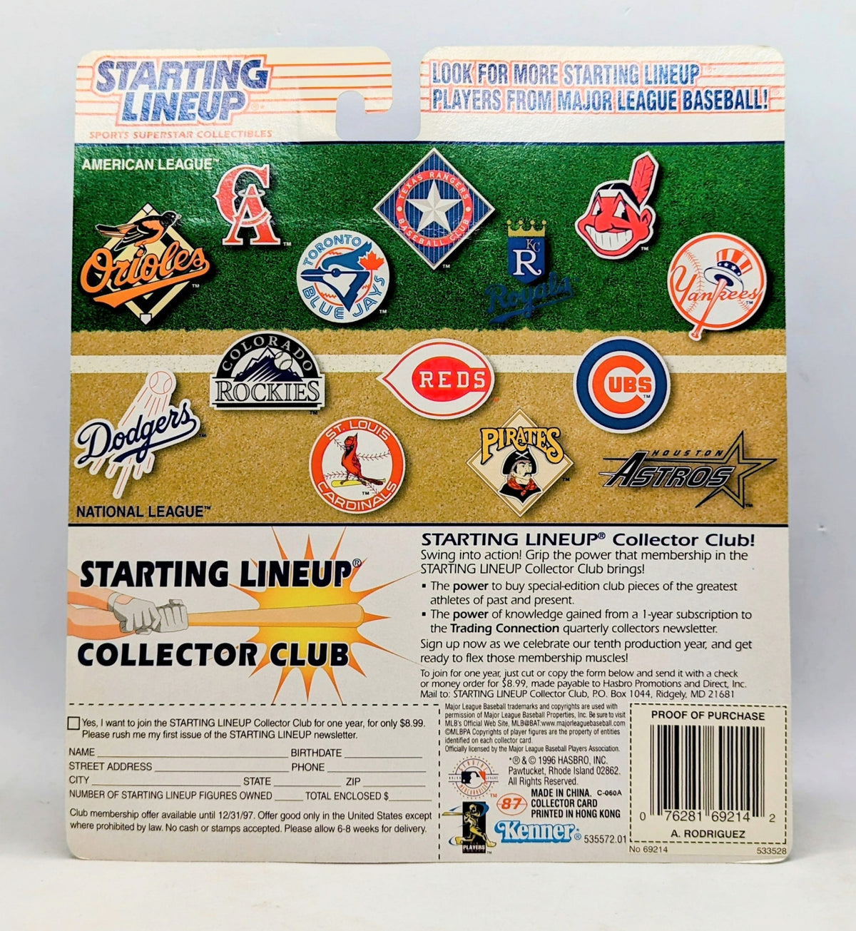 1996 Starting Lineup Alex Rodriguez Seattle Mariners Baseball Figure image 2