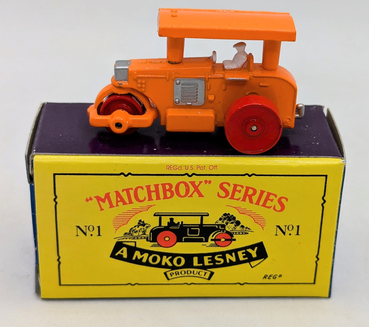 1988 Moko Lesney Matchbox Series No. 1 Steamroller Diecast With Box