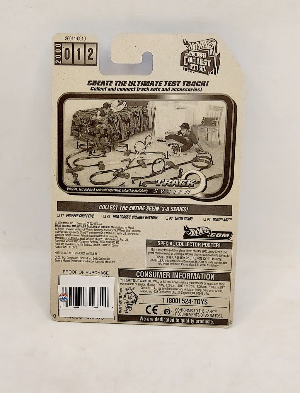 1999 Hot Wheels Seein' 3-D Series Olds 442 #012 image 2