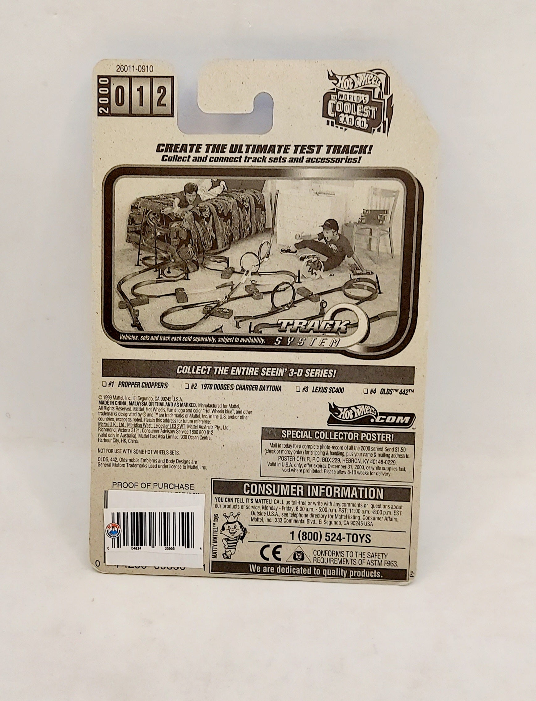 1999 Hot Wheels Seein' 3-D Series Olds 442 #012 image 2