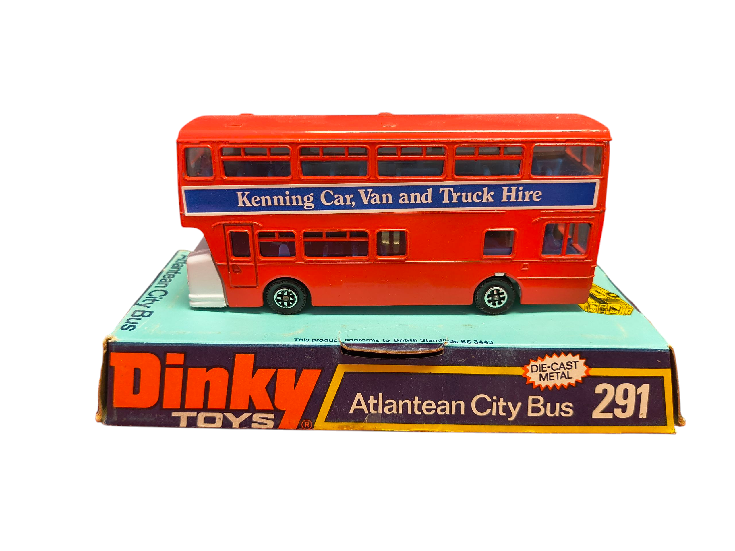 1974 Dinky Toys #291 Atlantean City Bus Kenning Car Van And Truck Hire image 2