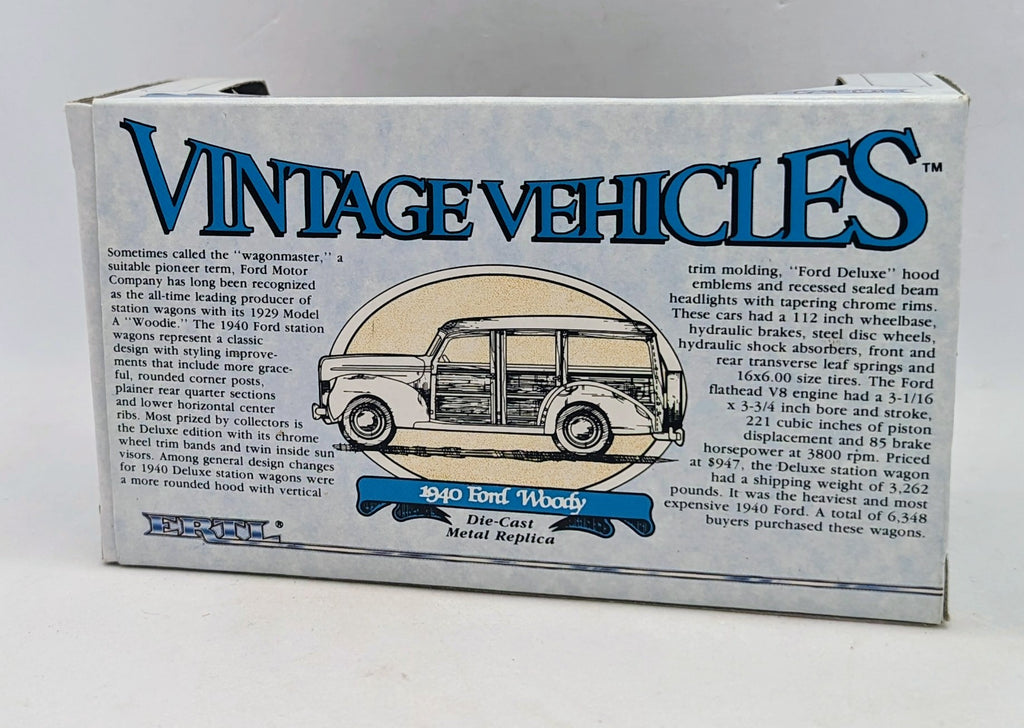 1985 ERTL Vintage Vehicles 1940 Ford Woody Whispering Lodge Pines #2517 1/43 image 2