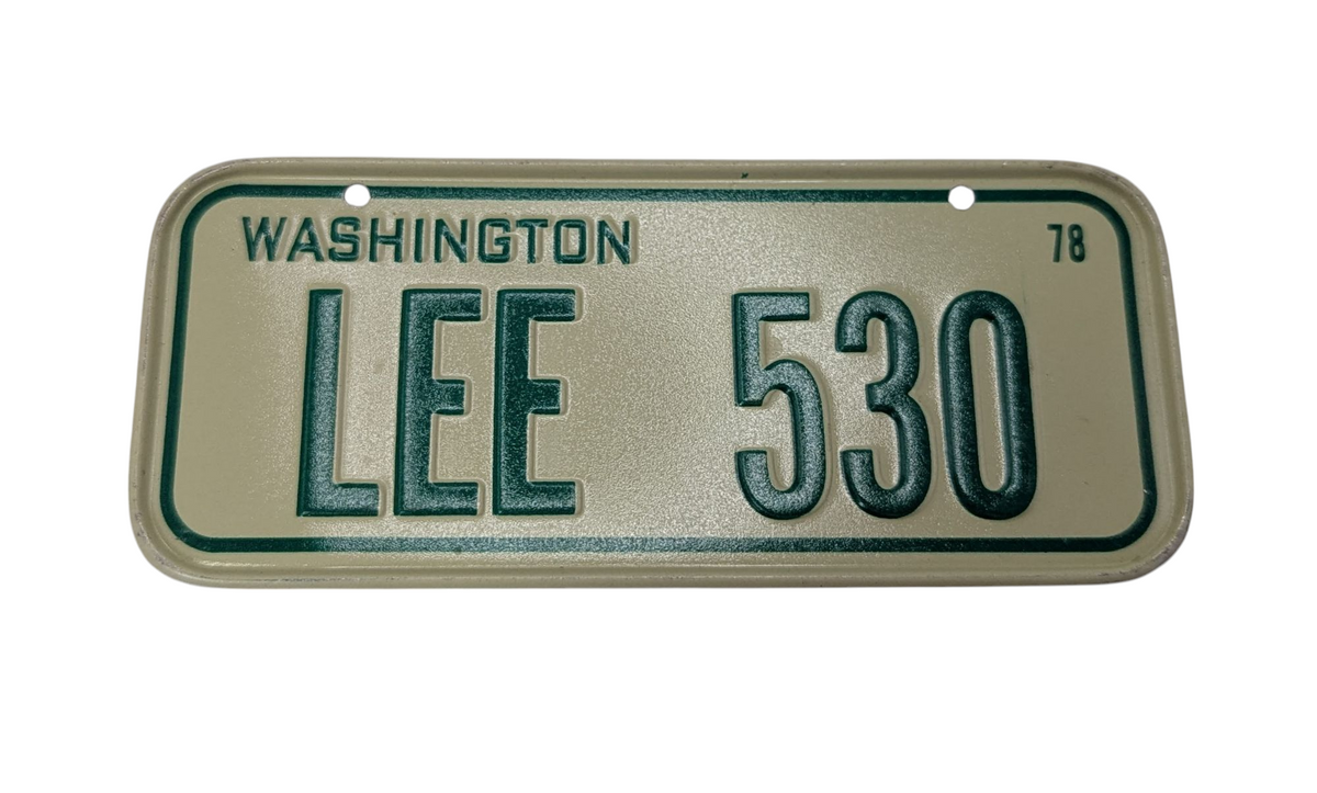 1978 Wheaties Cereal Washington State Metal Mini Bike License Plate LEE530