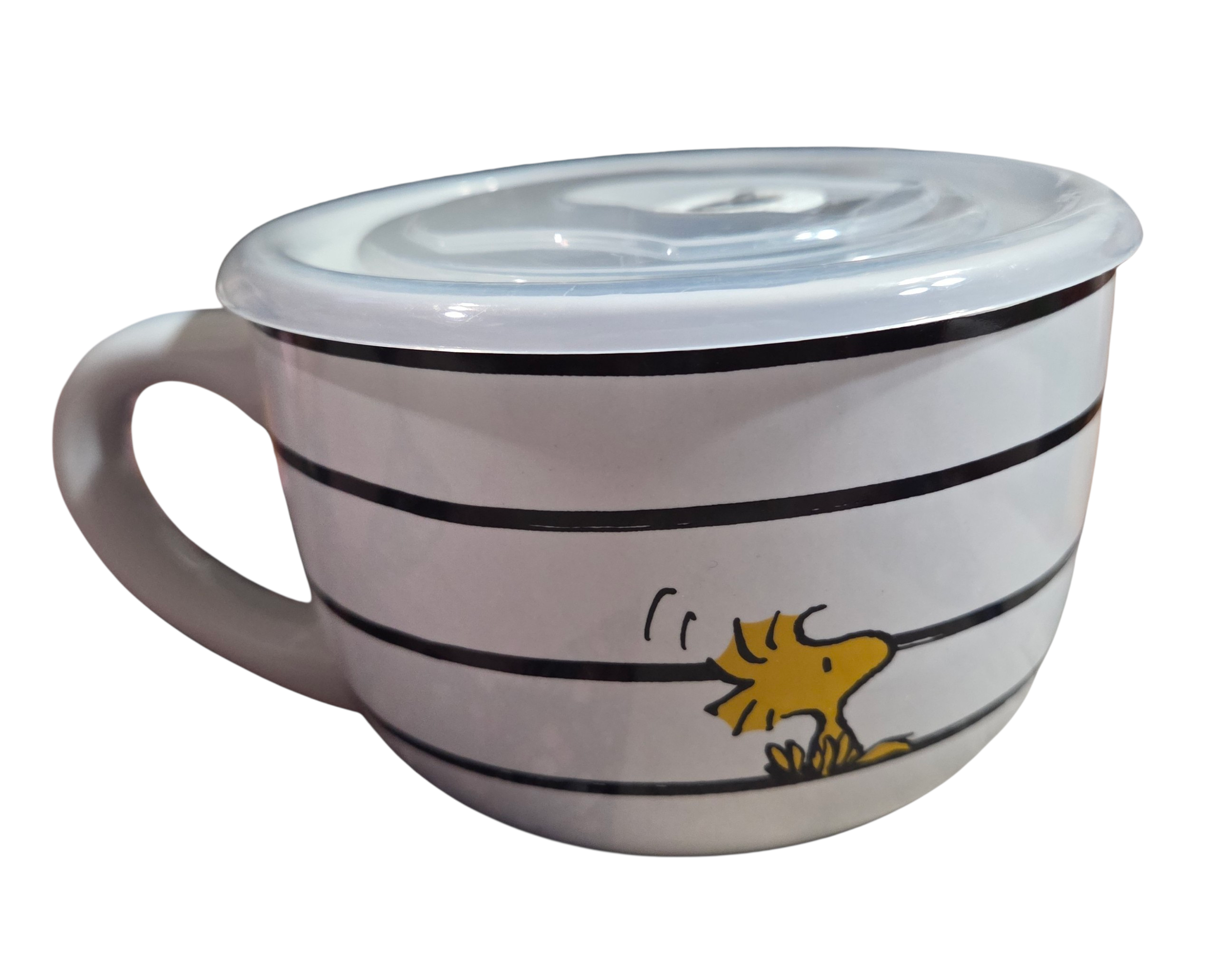Silver Buffalo Peanuts Snoopy & Woodstock Did Someone Say Food Soup Mug w/ Lid image 2