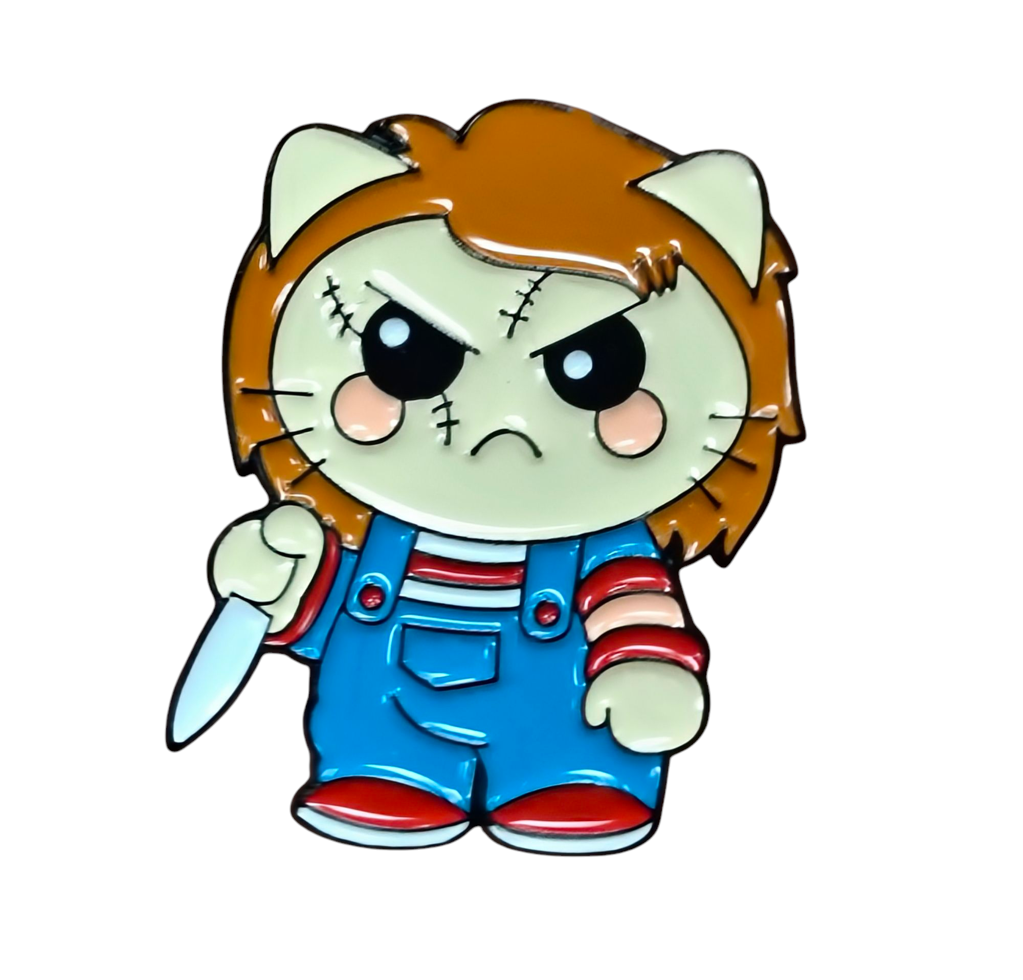 Sanrio x Chucky Hello Kitty As Chucky w/ Knife Enamel Pin