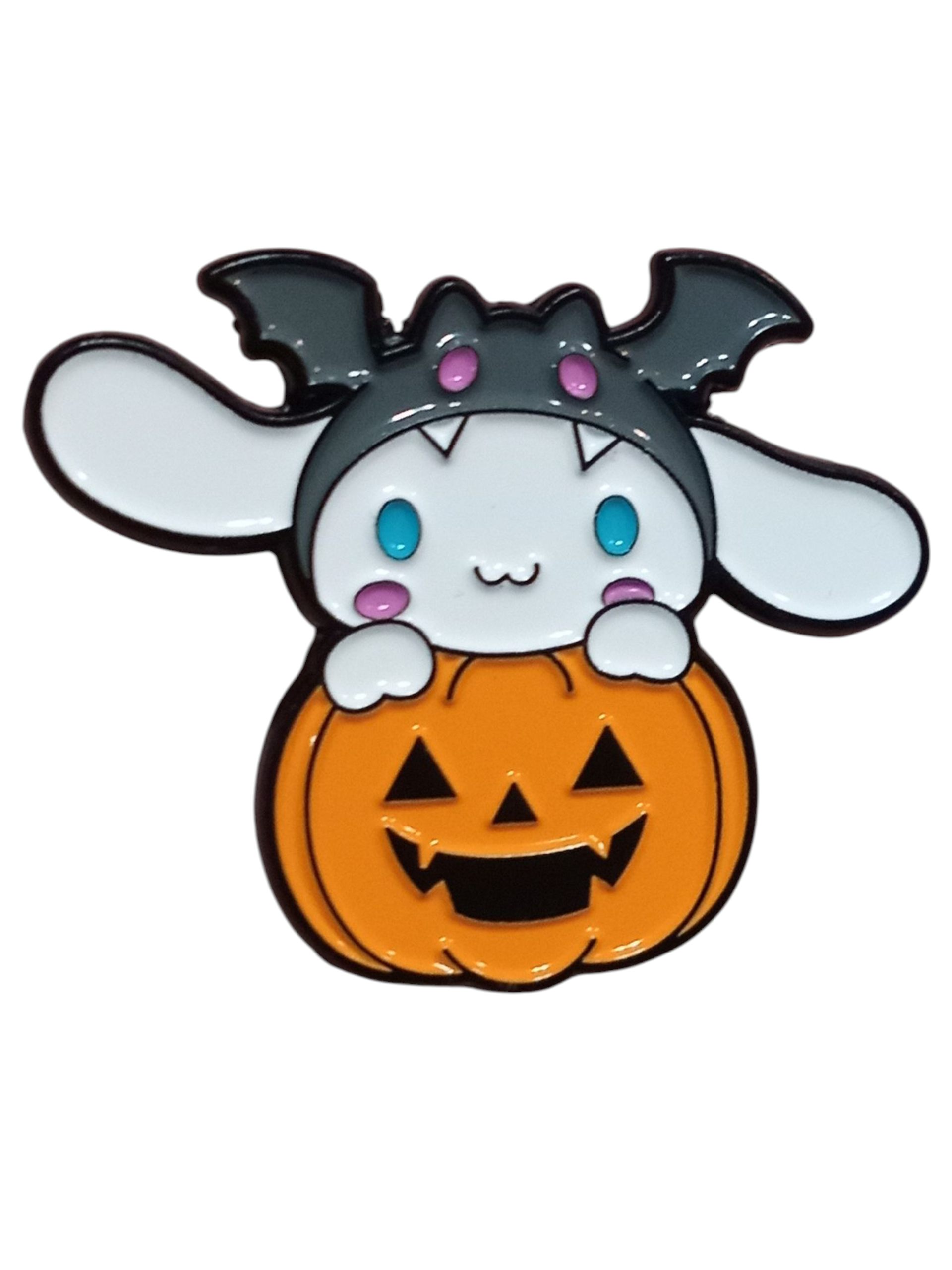 Sanrio Hello Kitty - Cinnamoroll with Bat Hat In Pumpkin Halloween Enamel Pin