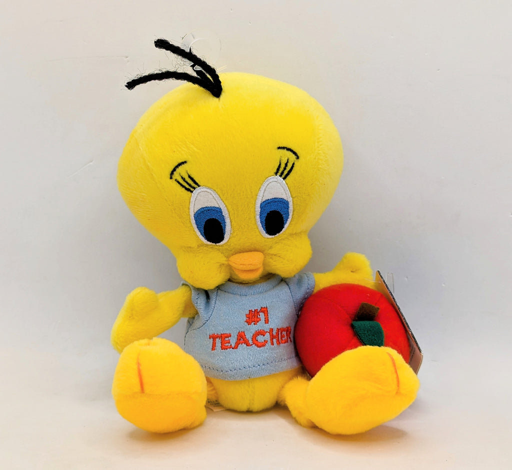 2001 Looney Tunes #1 Teacher Tweety Bean Bag Plush 8"