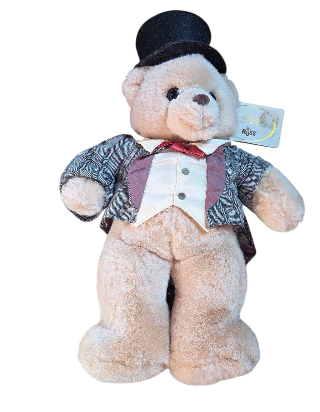 Russ Caress Soft Pets Berrie Plush Groom 11" Stuffed Animal Toy Tuxedo Top Hat