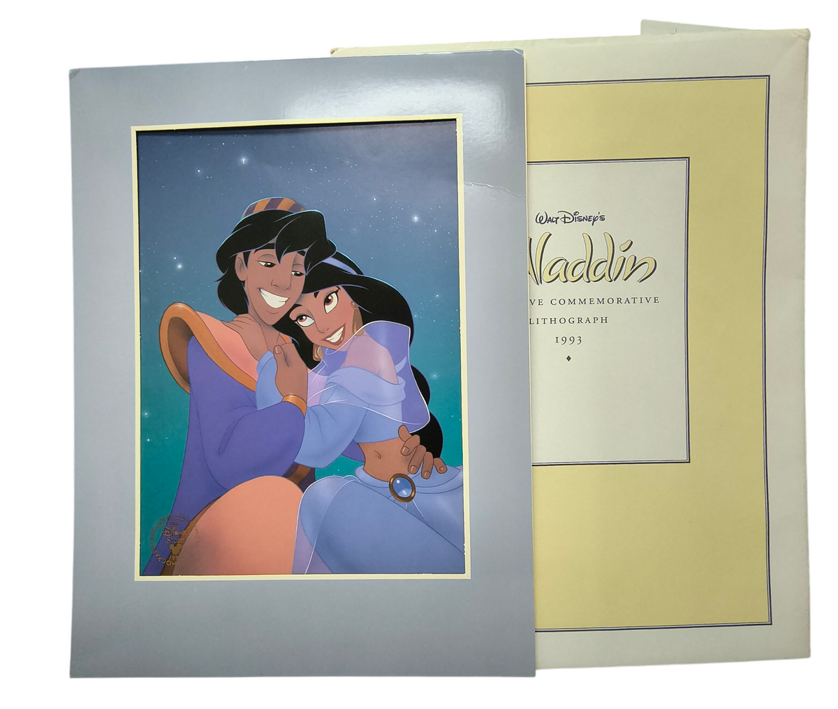 1993 Disney Store Aladdin Exclusive Commemorative 16" x 12" Lithograph