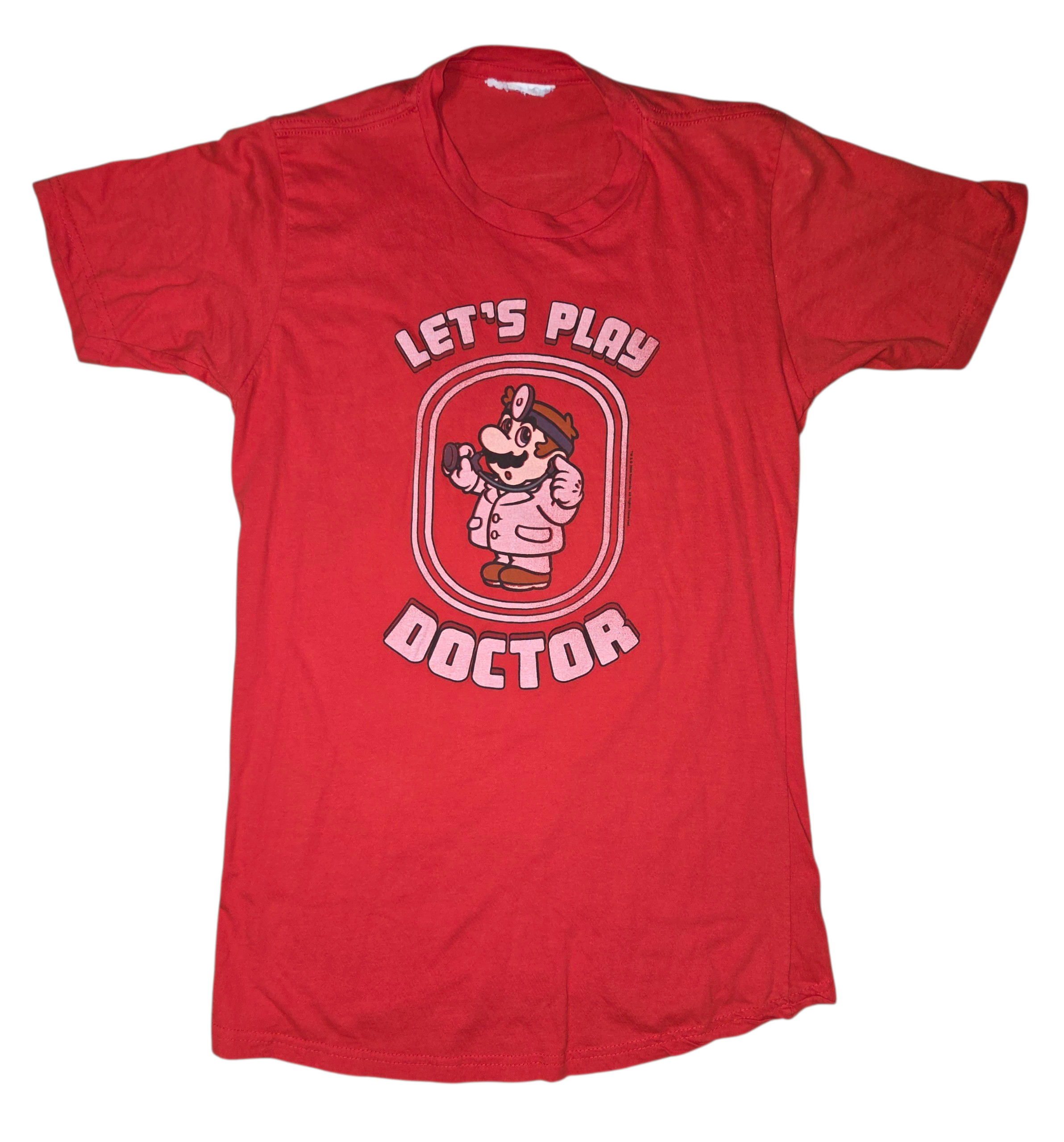 2006 Nintendo Y2K Dr. Mario Lets Play Doctor Red T-Shirt Size Small