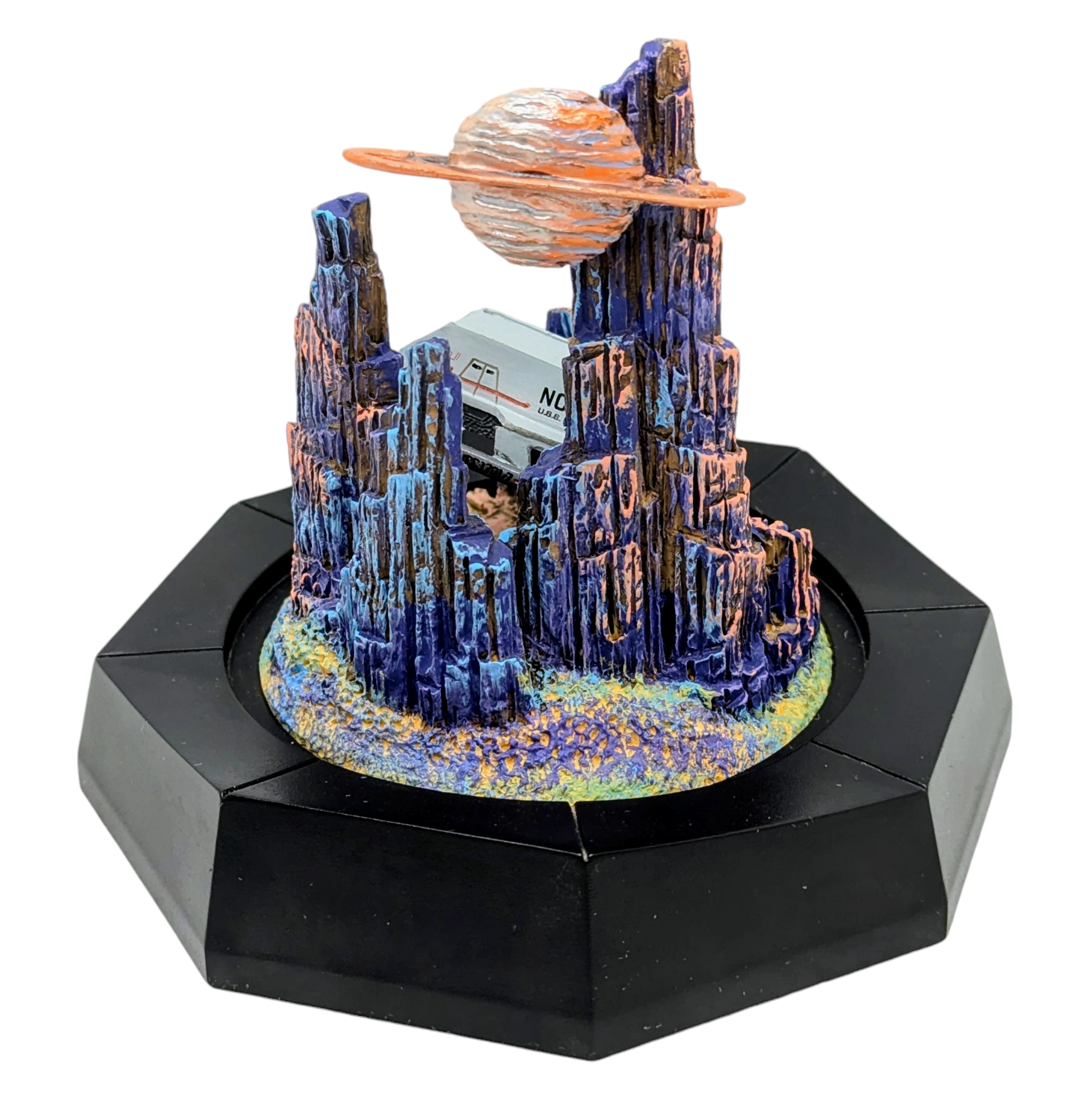 1995 Franklin Mint Star Trek Galileo II Shuttlecraft Glass Dome Diorama Sculpt image 4