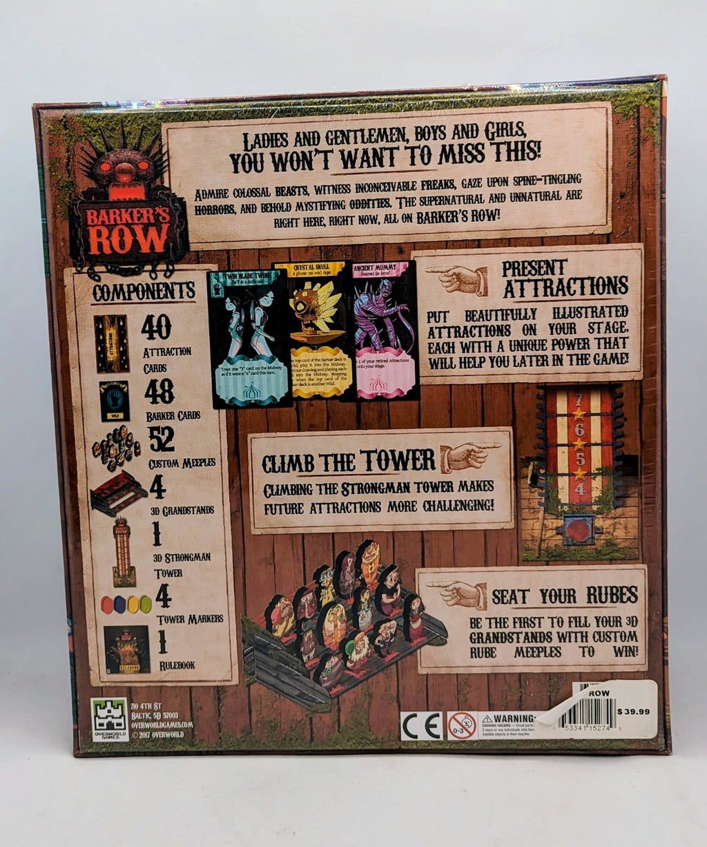 2017 Overworld Games Barker's Row Board Game image 2