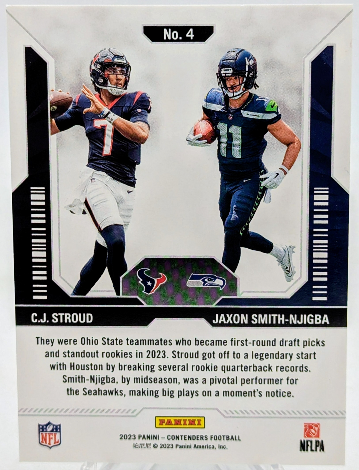 2023 Panini Contenders CJ Stroud Jaxon Smith Njigba Round 1 Numbers Rookie RC #4 image 2