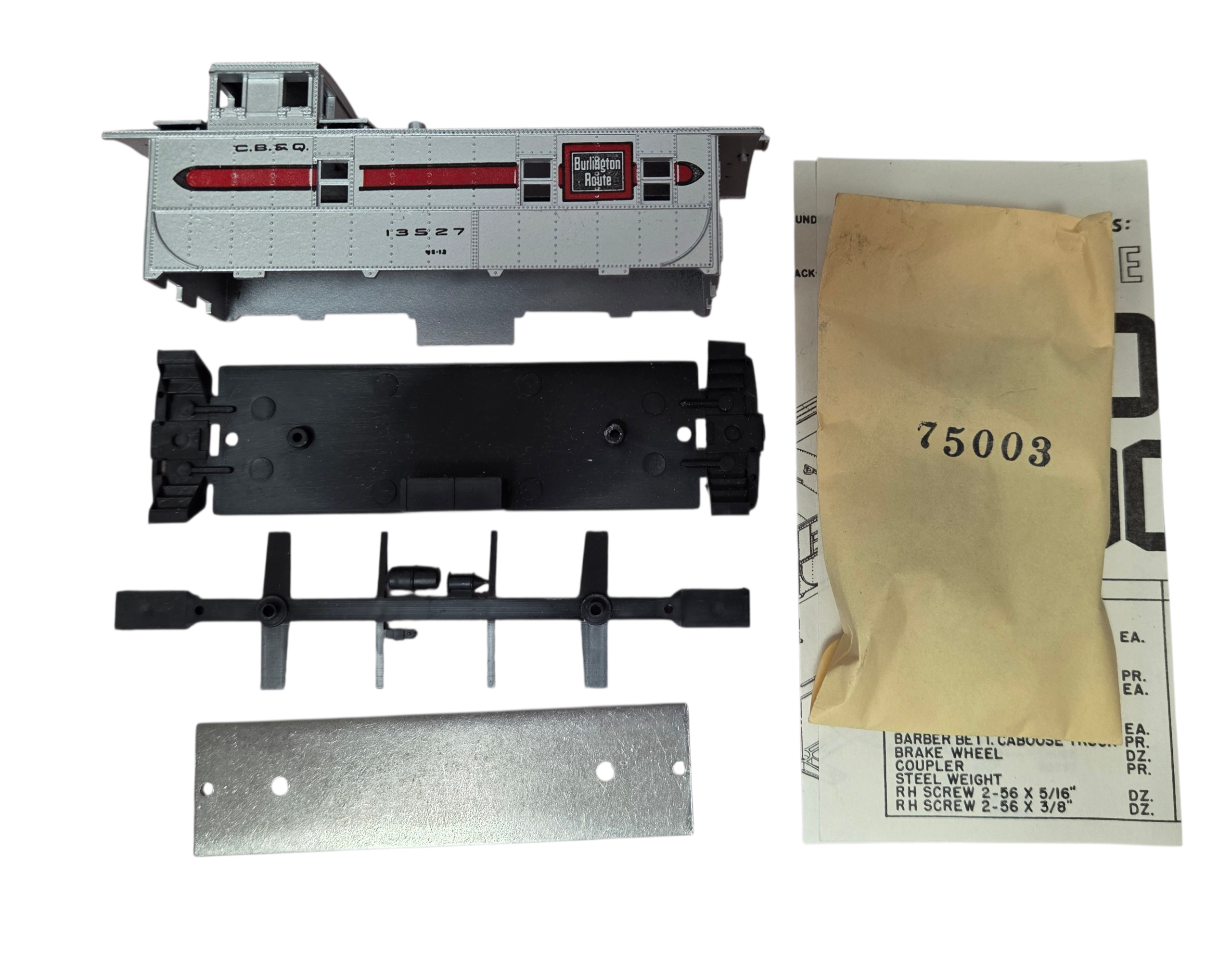 Athearn CB&Q 13527 Burlington Route Caboose HO Kit image 2