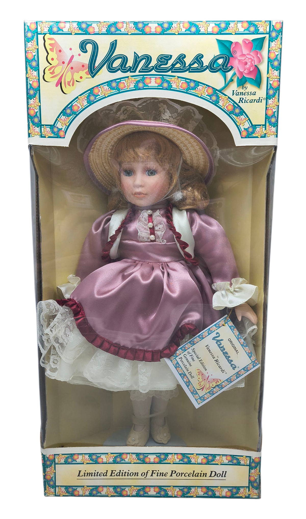 1998 Vanessa Ricardi Vanessa Collection Pink Satin Dress 16" LE Porcelain Doll