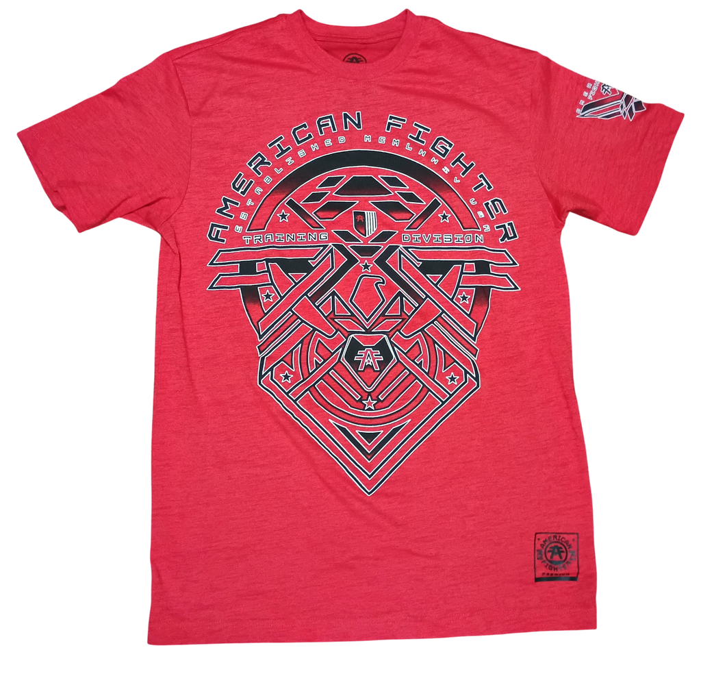 American Fighter Premium Athletic MMA Red/Black Mens Medium T-Shirt