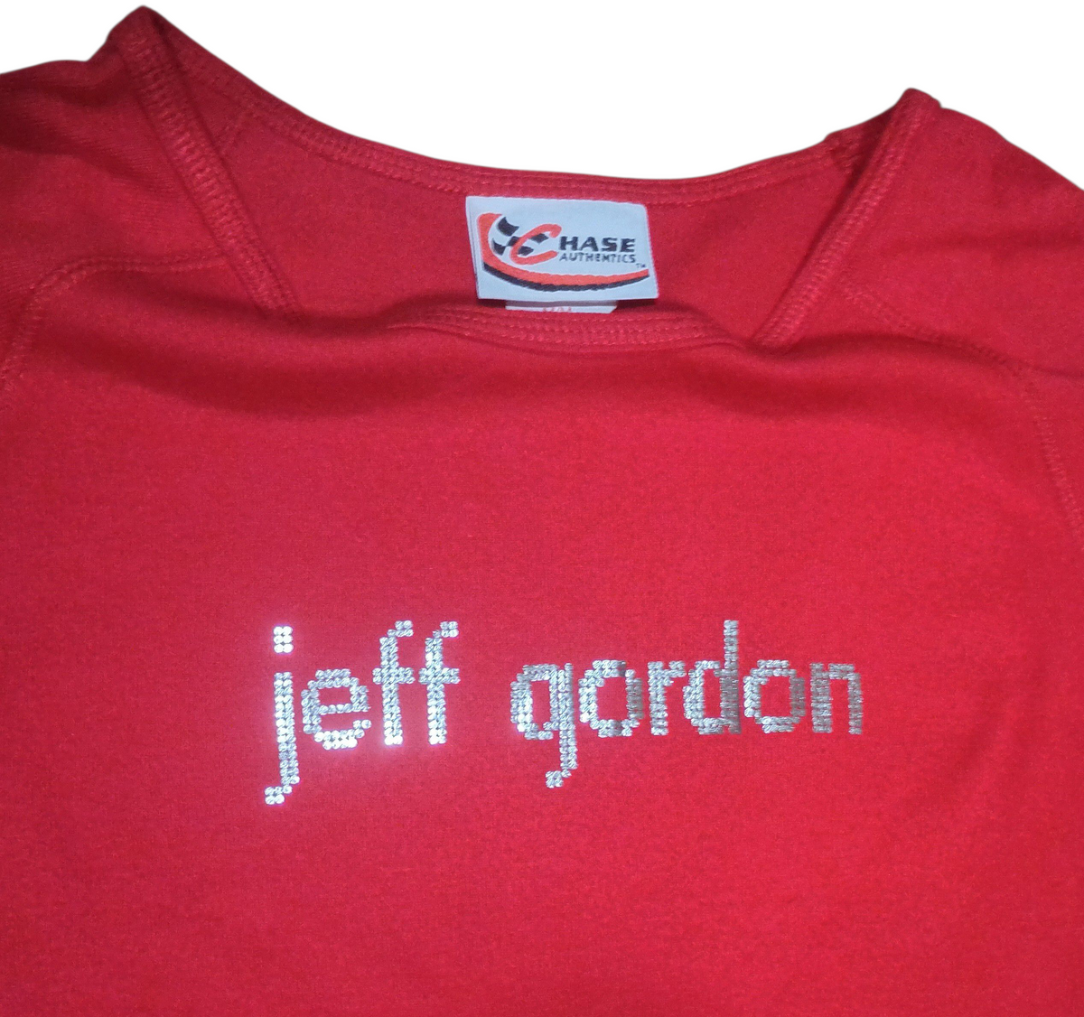 Chase Authentics Jeff Gordon Metallic Nascar Racing Red Womens Medium T-Shirt image 3