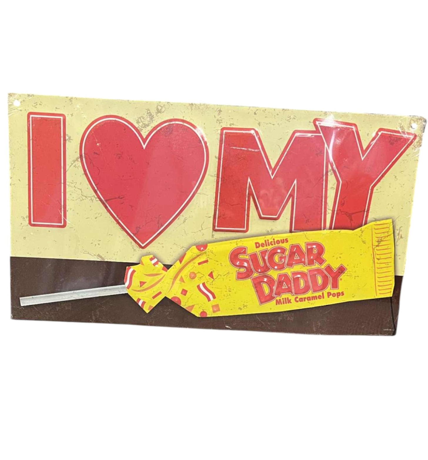 2015 Sugar Daddy Tin Metal Sign Retro Candy Colorful Advertisement 5" × 10" - DT