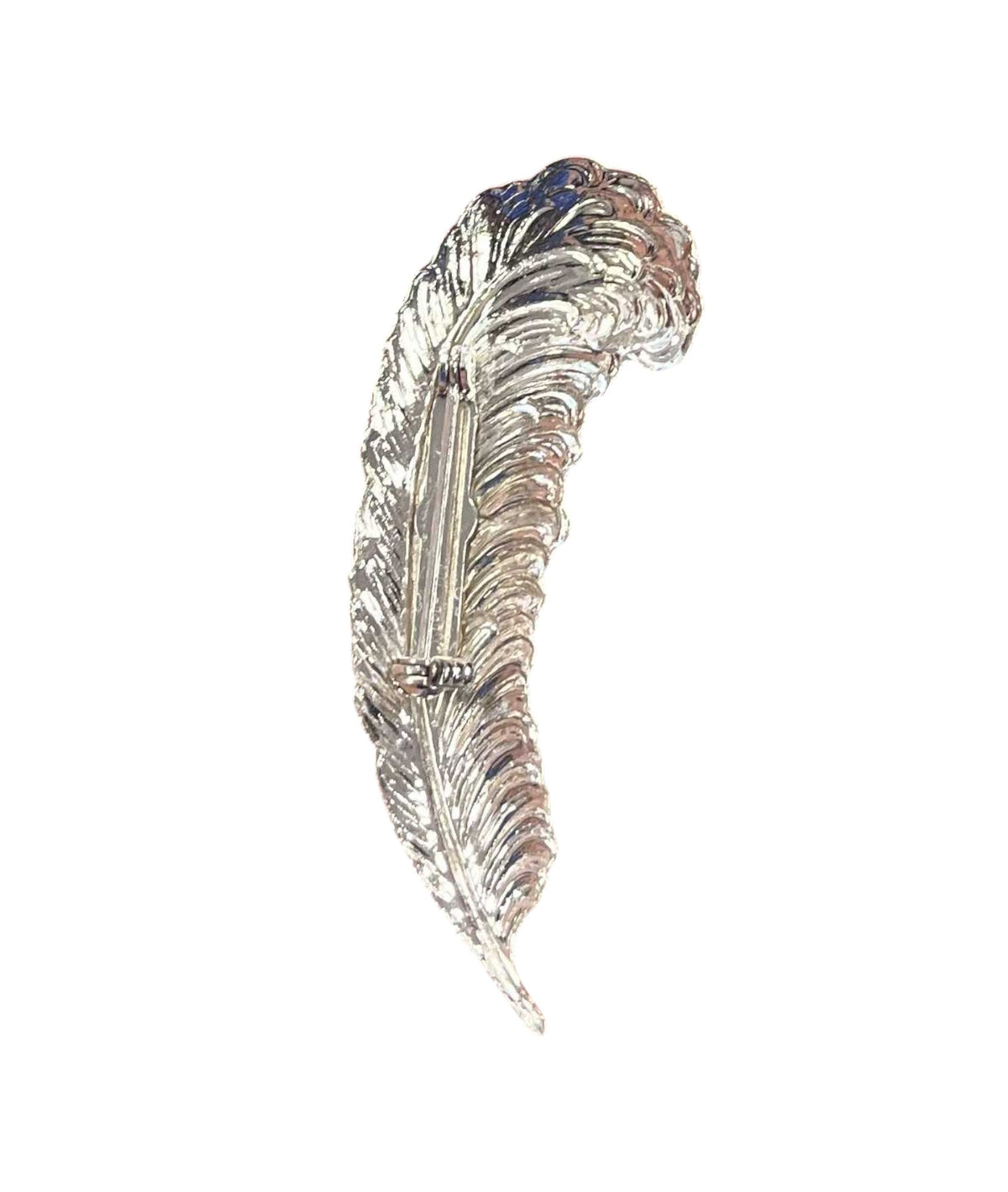 Vintage Sarah Coventry Silver Tone Feather Pin Brooch 2.5" image 2