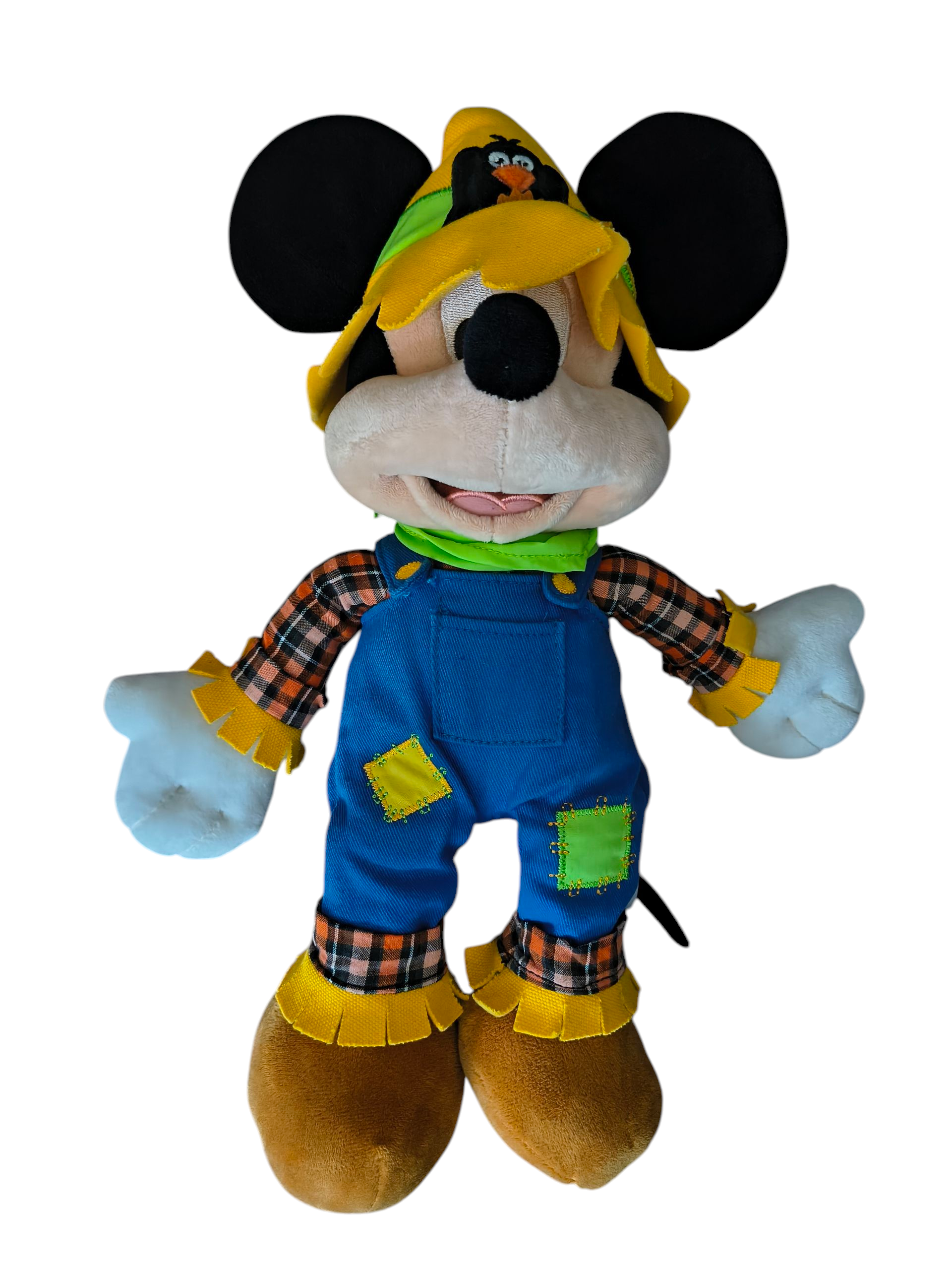 Disney Store Mickey Mouse Scarecrow Halloween Fall 15” Plush Toy Stuffed Animal
