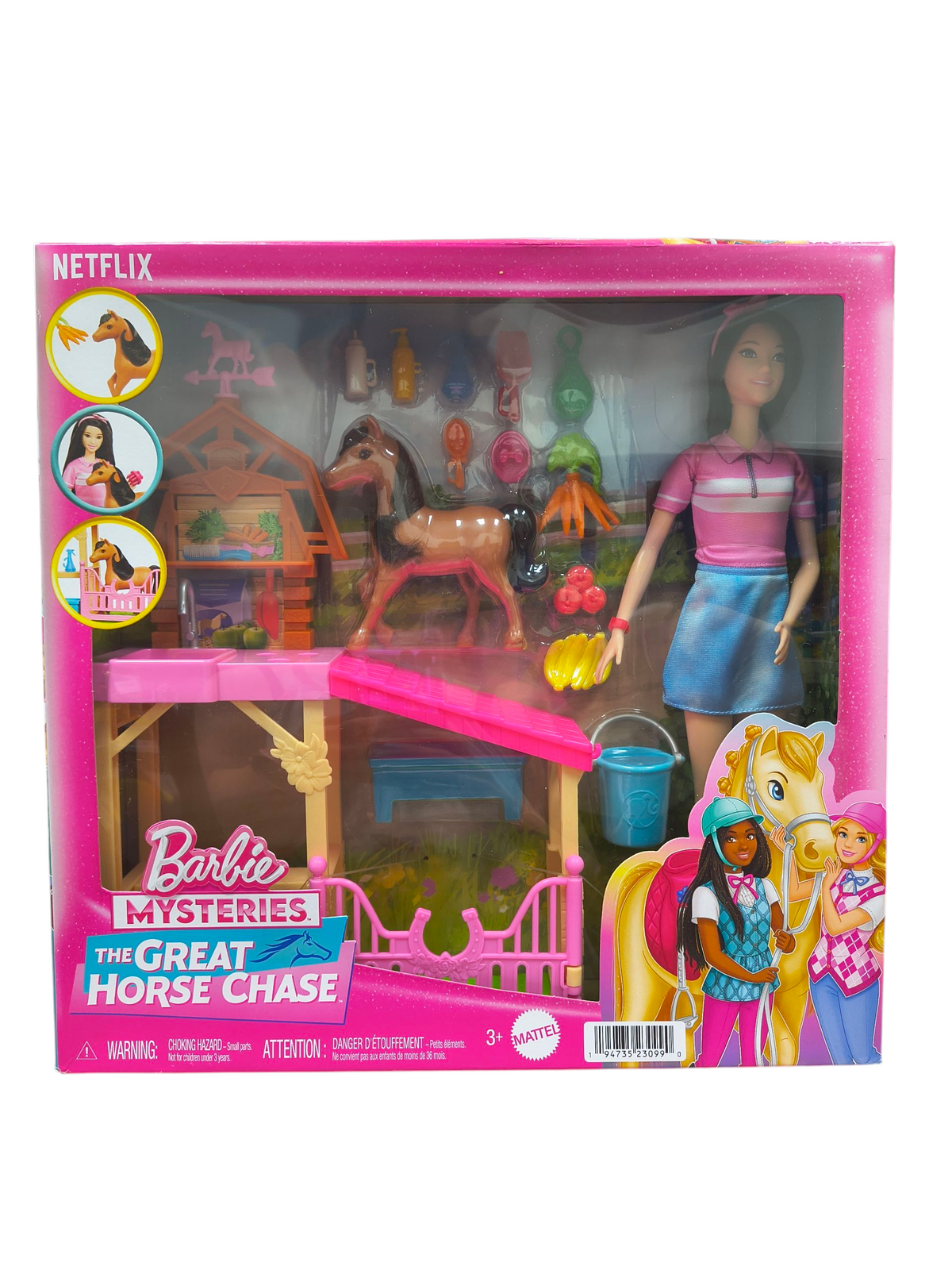 Barbie Mysteries The Great Horse Chase Stable with Barbie & Pony Playset