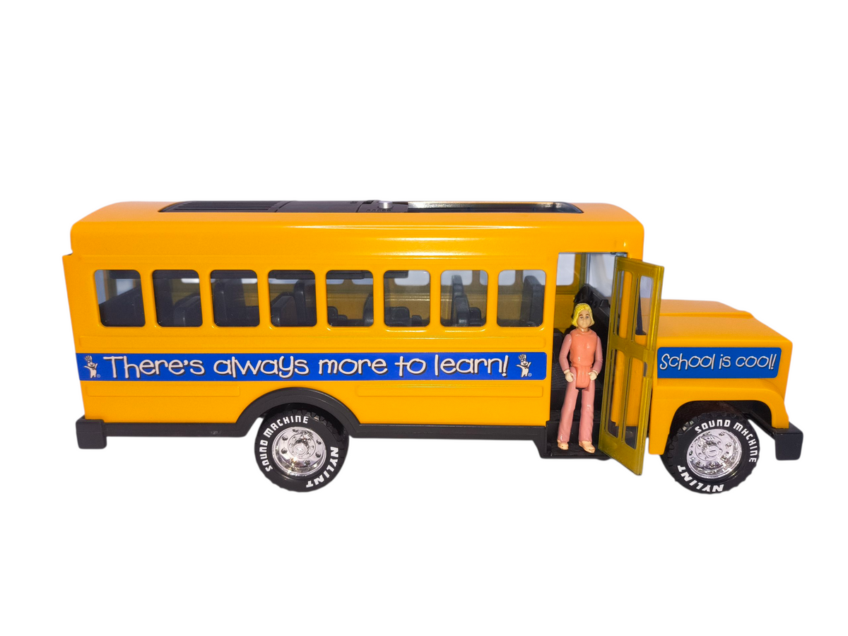 Vintage Nylint Sound Machine School Bus Pillsbury Dough Boy Logo w/ Tonka Figure image 3