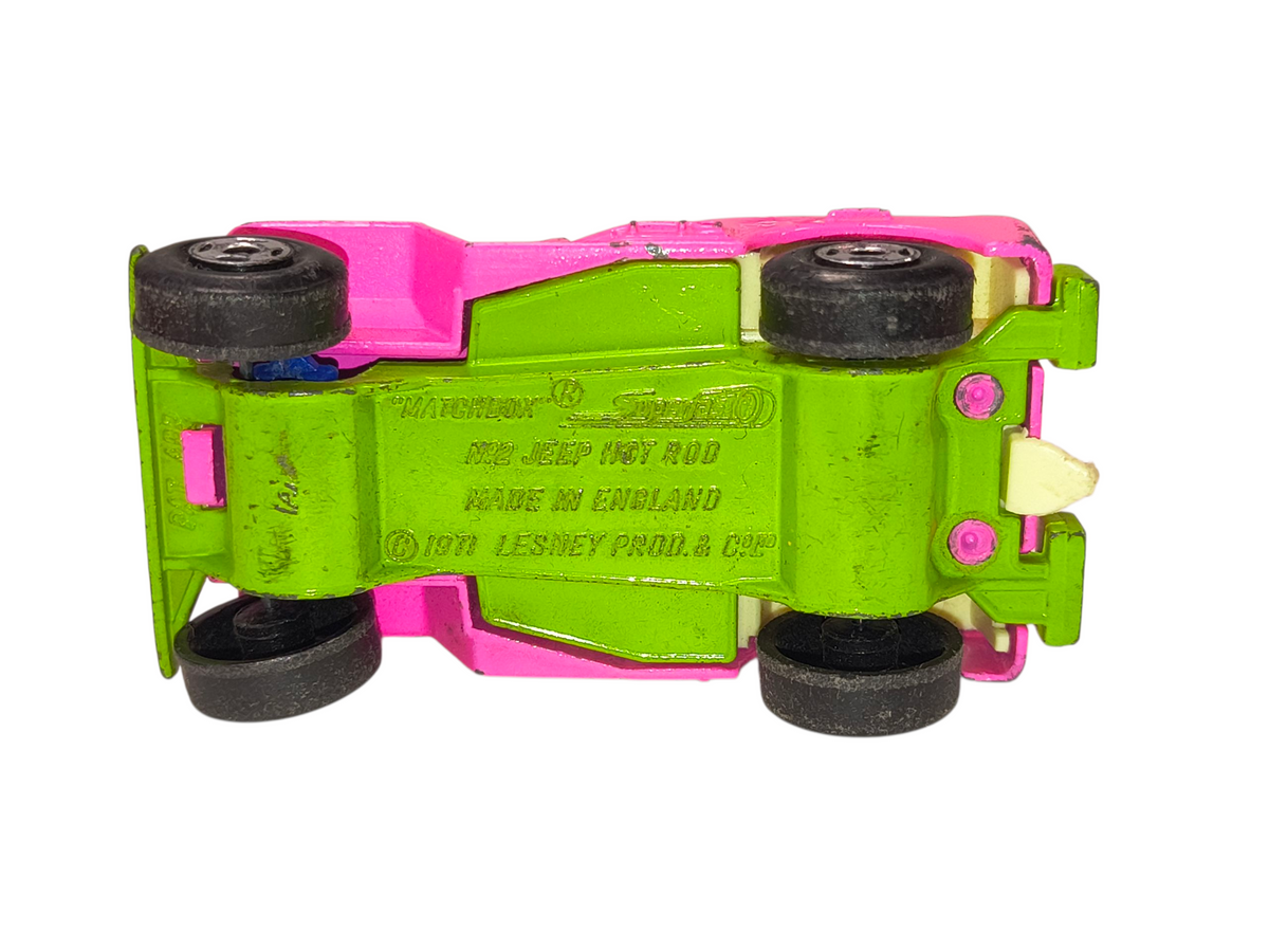 1971 Matchbox Lesney Superfast No. 2 Jeep Hot Rod Pink/Green image 3