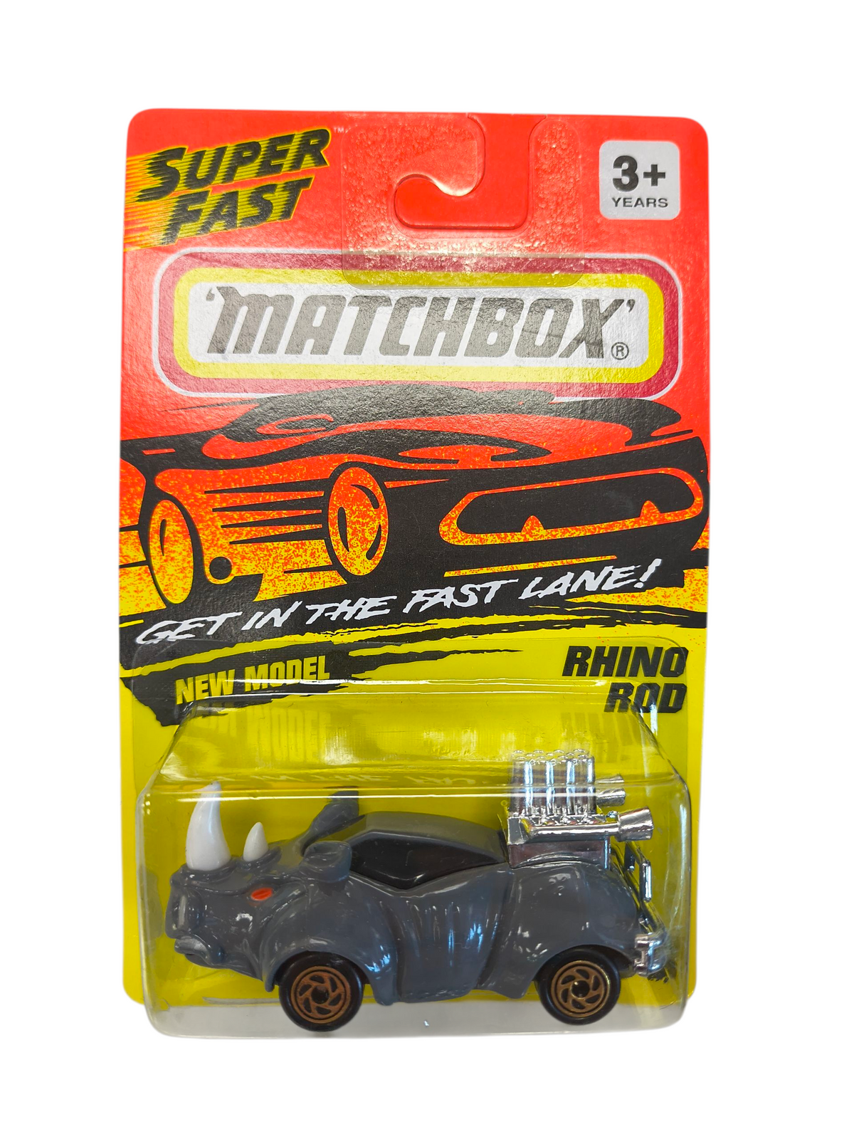 1993 Matchbox Super Fast New Model #53 Rhino Rod Grey #MB258 Die Cast