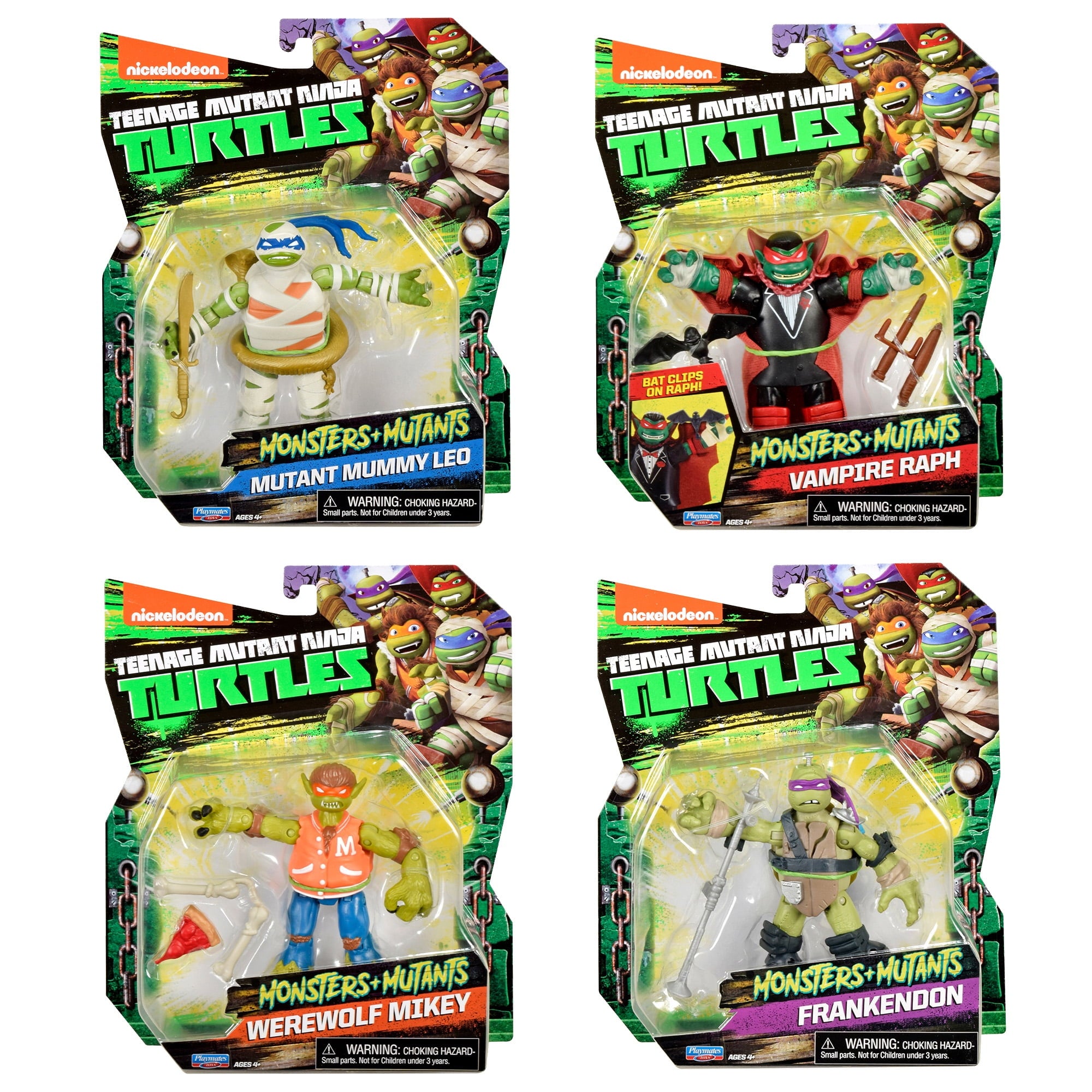 Playmates TMNT Monsters + Mutants 4 Pack Action Figure Bundle Set image 2