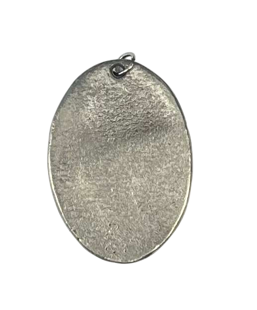 Vintage Christian Joy Pewter? Cross Oval Shaped Pendant image 2